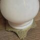 Napoleon III style salon lamp in white opaline with engraved globe – 19th / early 20th century