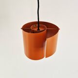 Light orange swirl shaped pendant or ceiling lamp by Simon P. Henningsen for Lyfa, Denmark 1960's