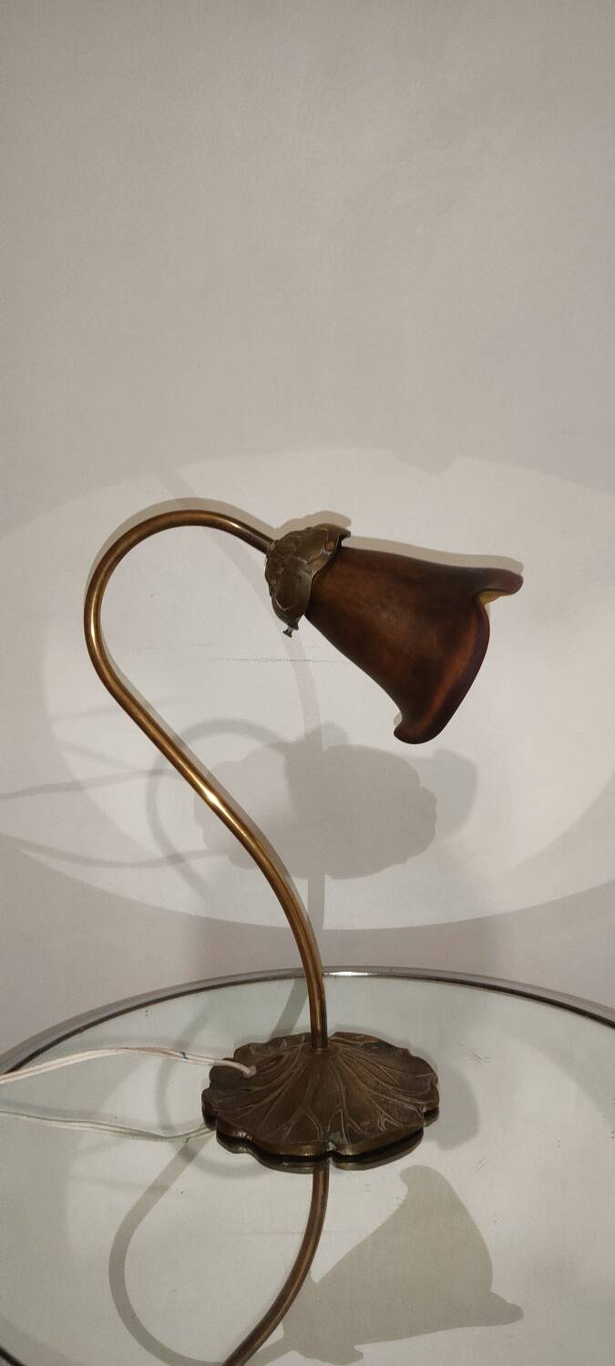 Two art nouveau style tulip lamps signed art de France