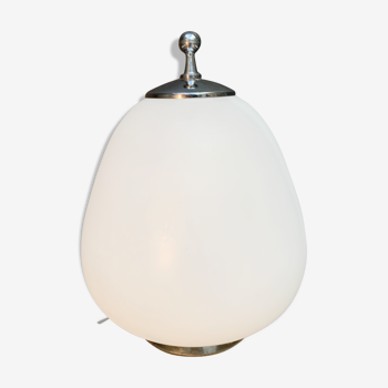 Lampe design 1970 opaline et chrome