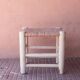 2 Tabouret en cuir et bois clair