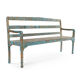 Banc en bois à la patine bleue