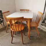 Square dining table, wood and formica, 1960s