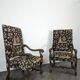 Pair of Louis XIV style armchairs in walnut.