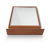 Mid-century teak mirror with shelve by De Coene, Belgium ca. 1960