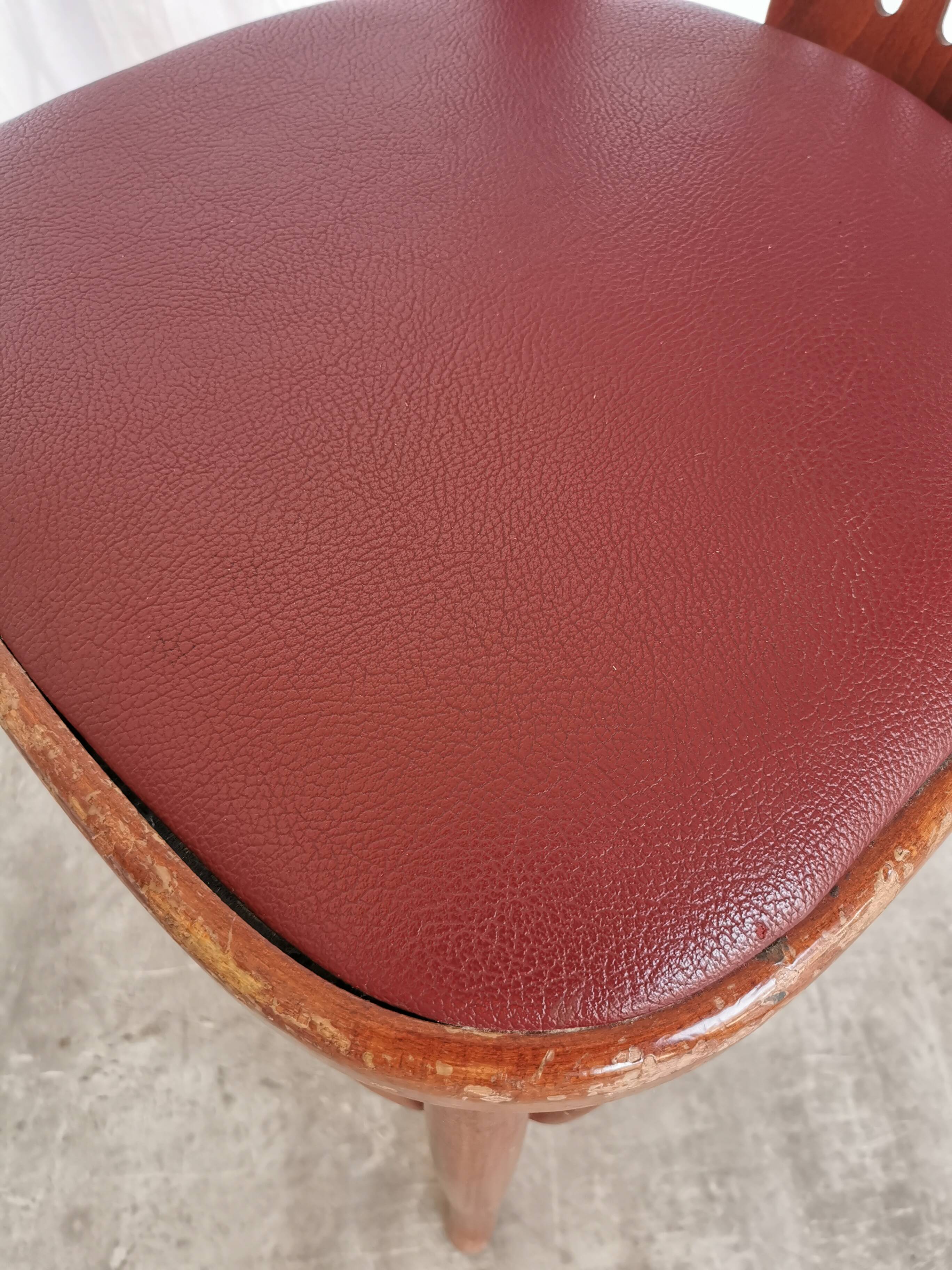 Chaise de salle à manger vintage en bois courbé : dossier éventail style Thonet, pub irlandais des années 1970