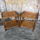 Pair of Vintage Wood Bedside Table #A320