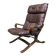 Vintage Scandinavian leather and bentwood armchair, 1970s