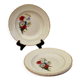 Set of 4 deep plates Moulin des Loups floral design