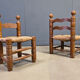 Chaises pour enfants brutalistes de Charles Dudouyt (attribuées), ensemble de 2, années 1960.