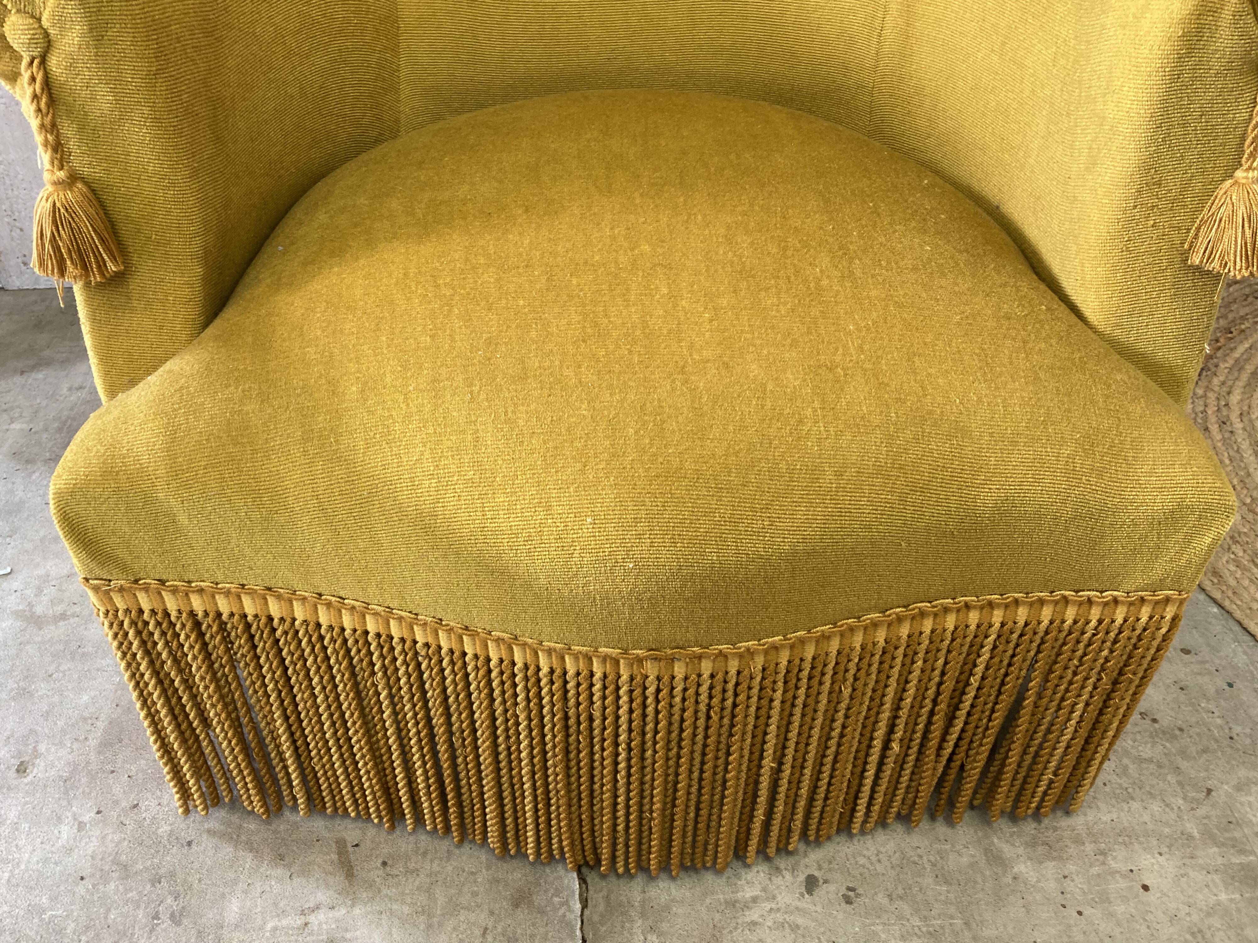 Velvet toad armchair