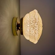 Vintage art deco globe wall or ceiling light in yellow Clichy glass