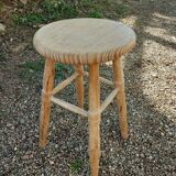 Tabouret 4 pieds ancien en bois