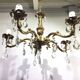 5-light chandelier in bronze and pendants