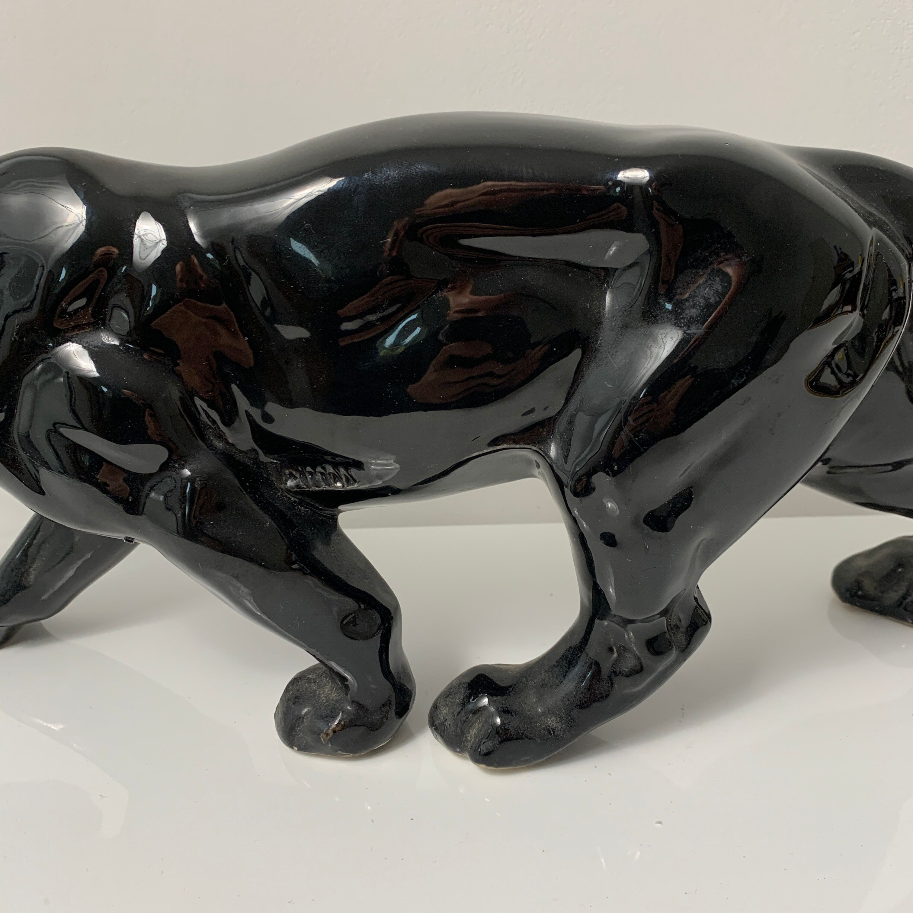 Black ceramic tiger art deco style
