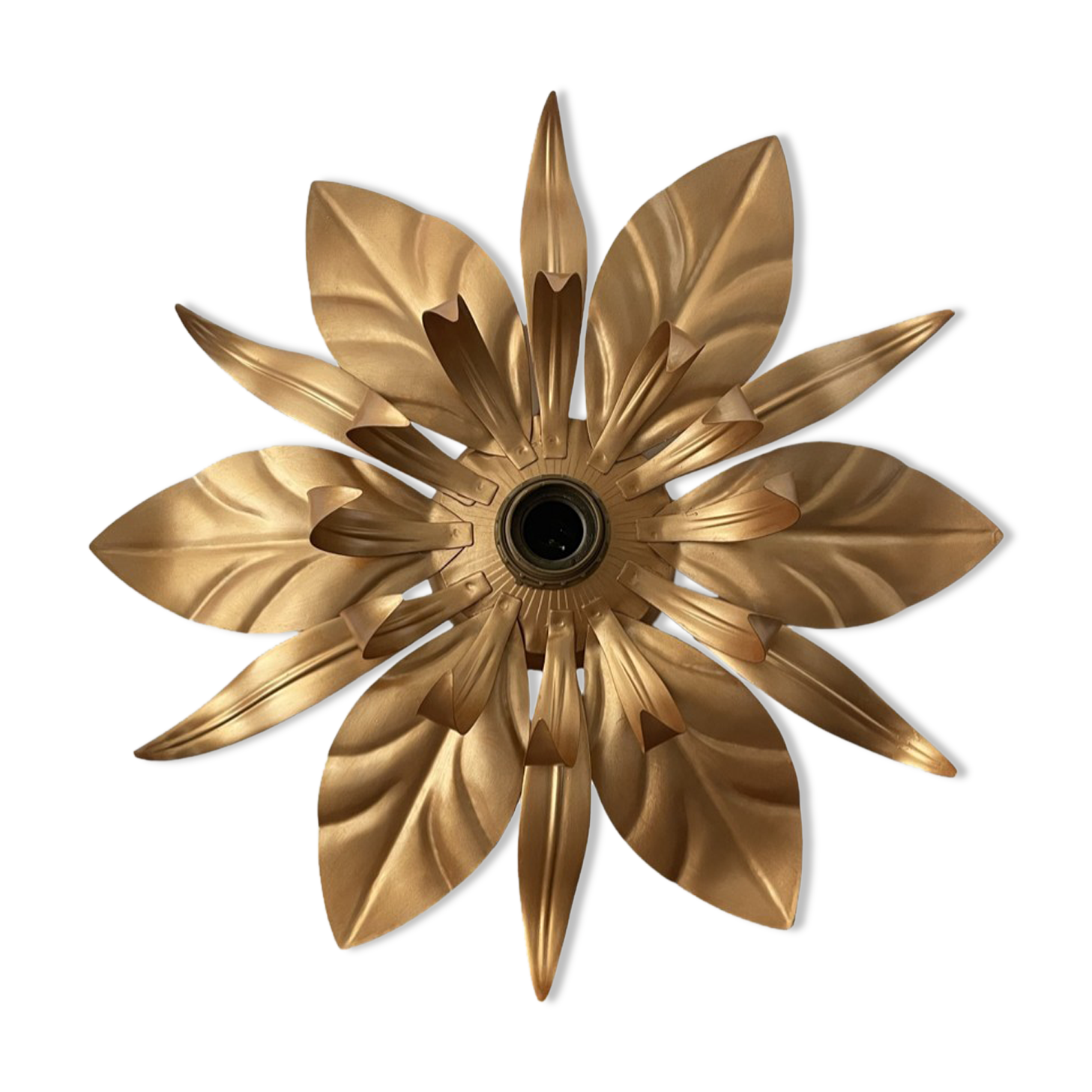 Flowers wall lamp and electrified golden leaf to nine