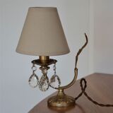 Golden table lamp with crystal tassels