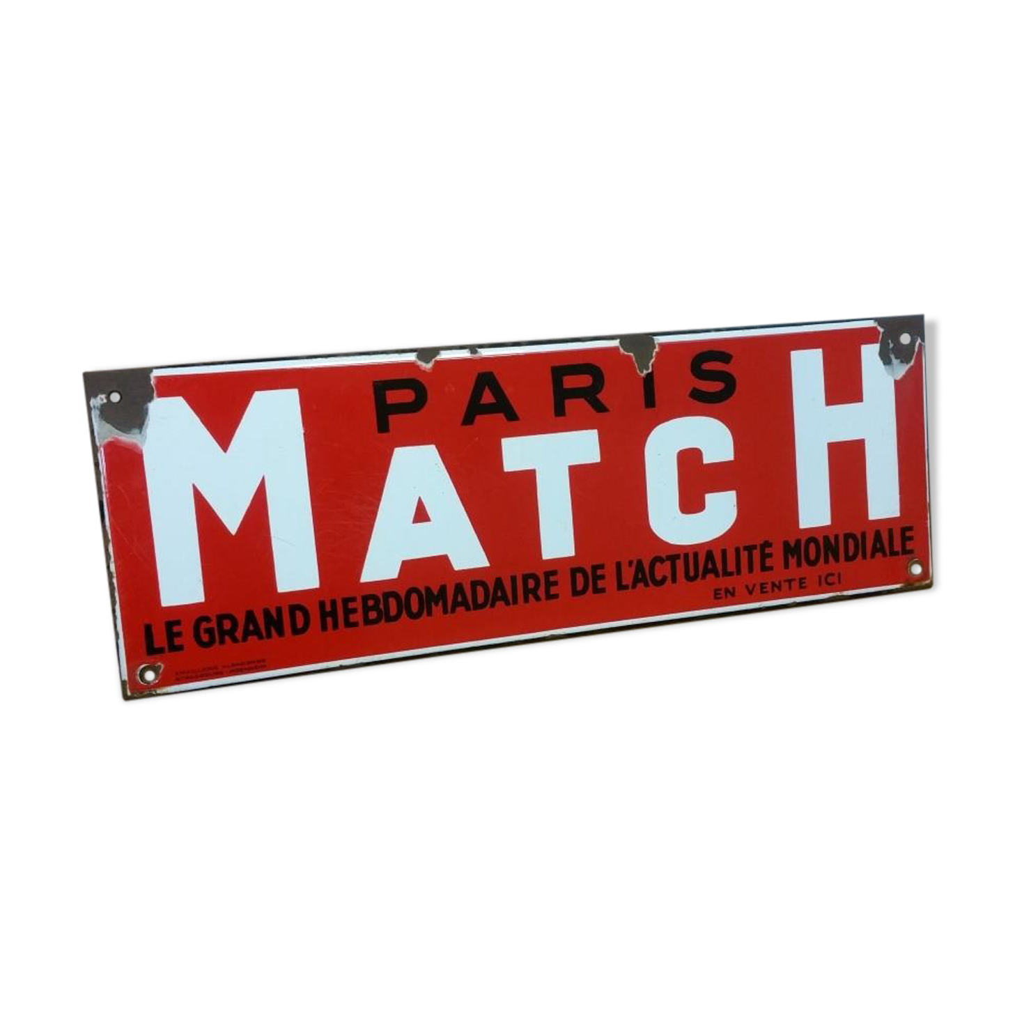 Enamelled plate "Paris Match"