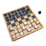 Small game of travel checkers, beech wood, 1970