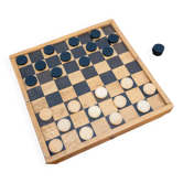 Small game of travel checkers, beech wood, 1970