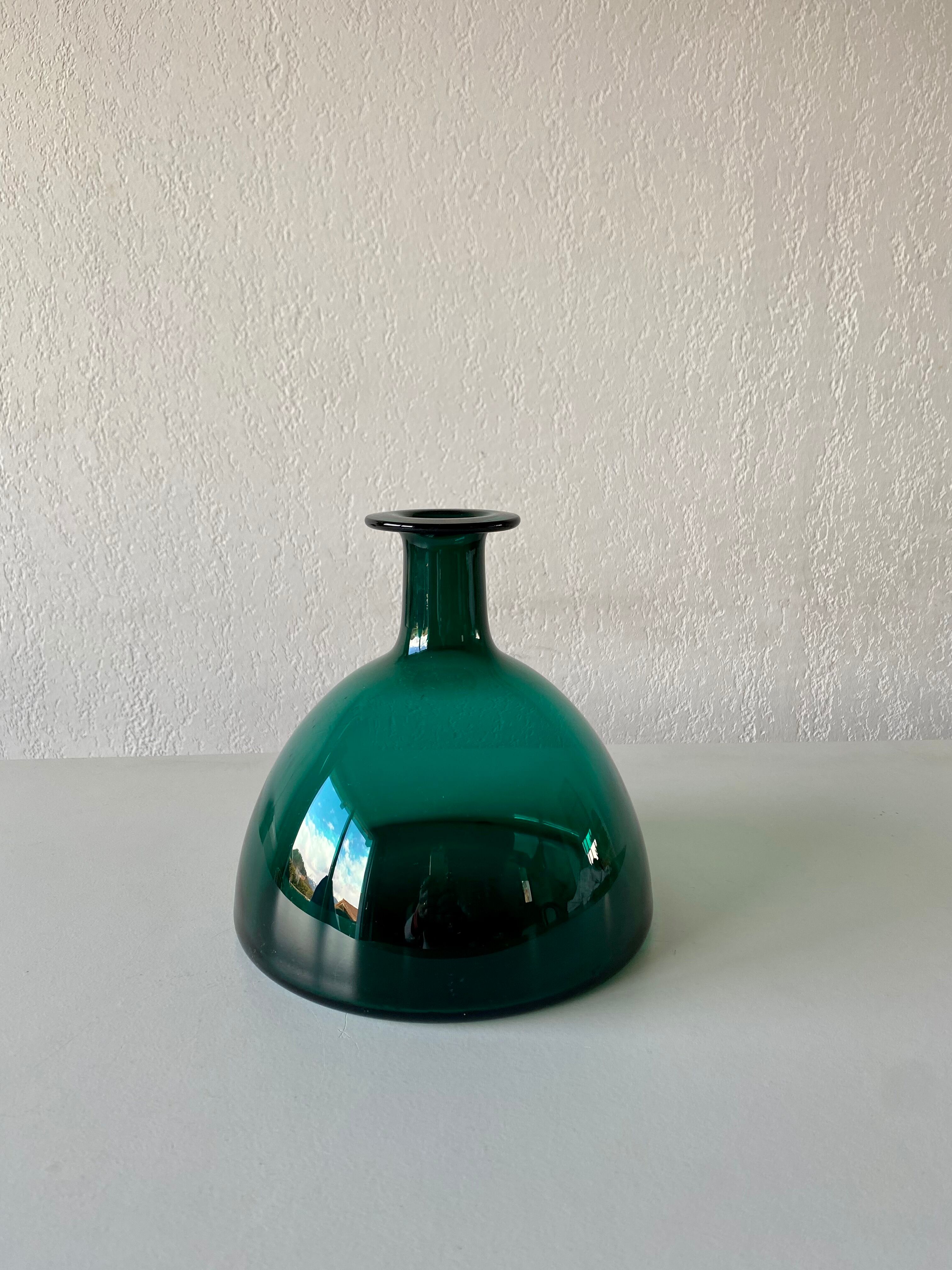 Blown glass vase signed holmegaard 1961