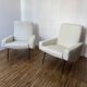 Pair of "Troïka" armchairs by Pierre Guariche, Airborne. Reupholstered 2026.