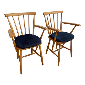 Set of 2 vintage design swedish lounge chairs