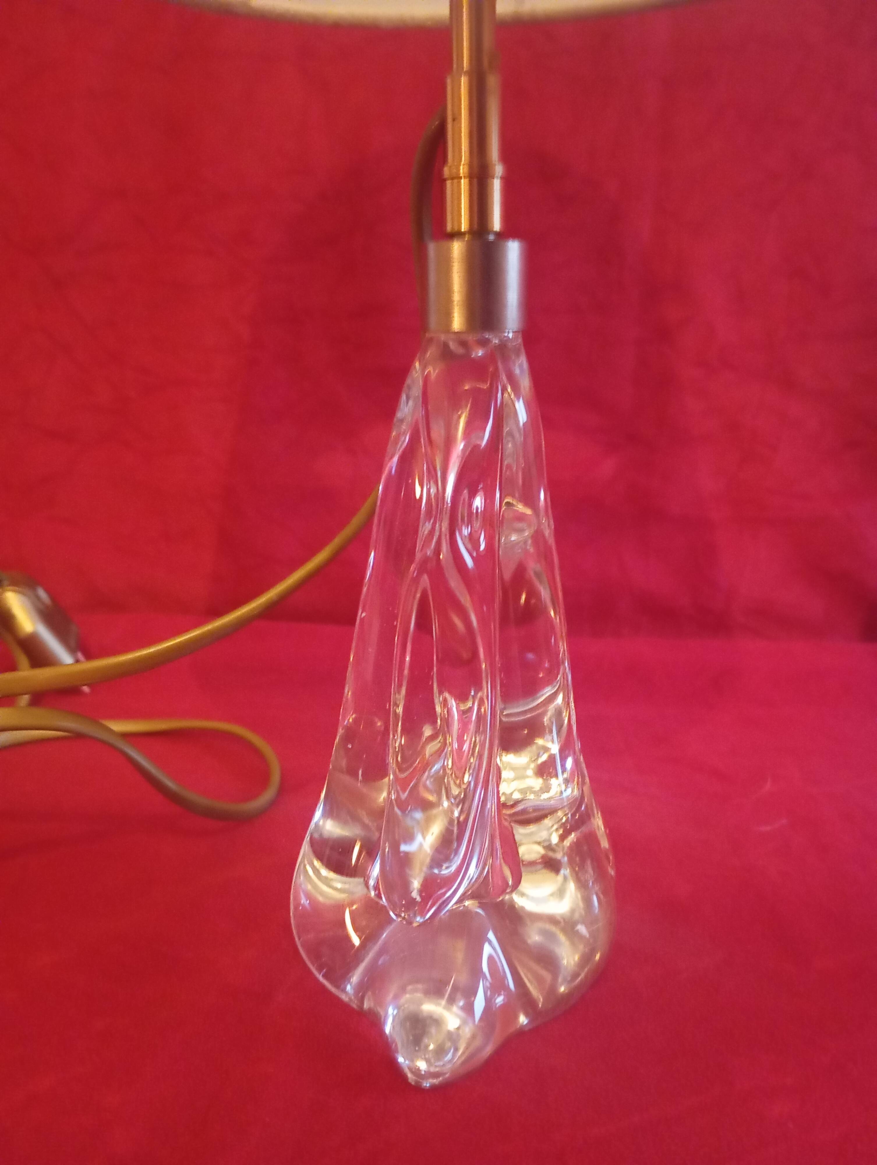 Pair of crystal lamps (attributed to Baccarat)