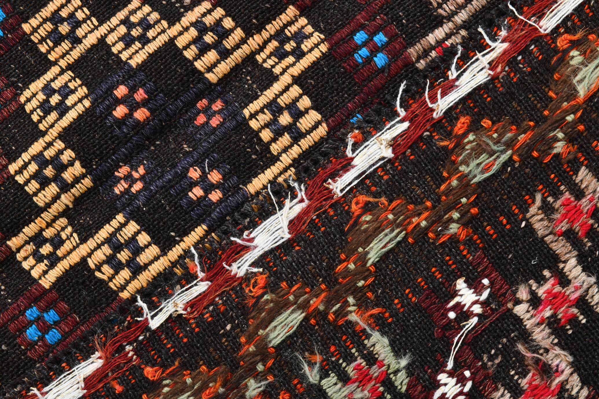 6X10 Bluw & Burgundy Handmade Vintage Kilim Rug, 181x295Cm