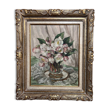 Painting Bouquet of Roses by Louise Cottin (1907-1974)