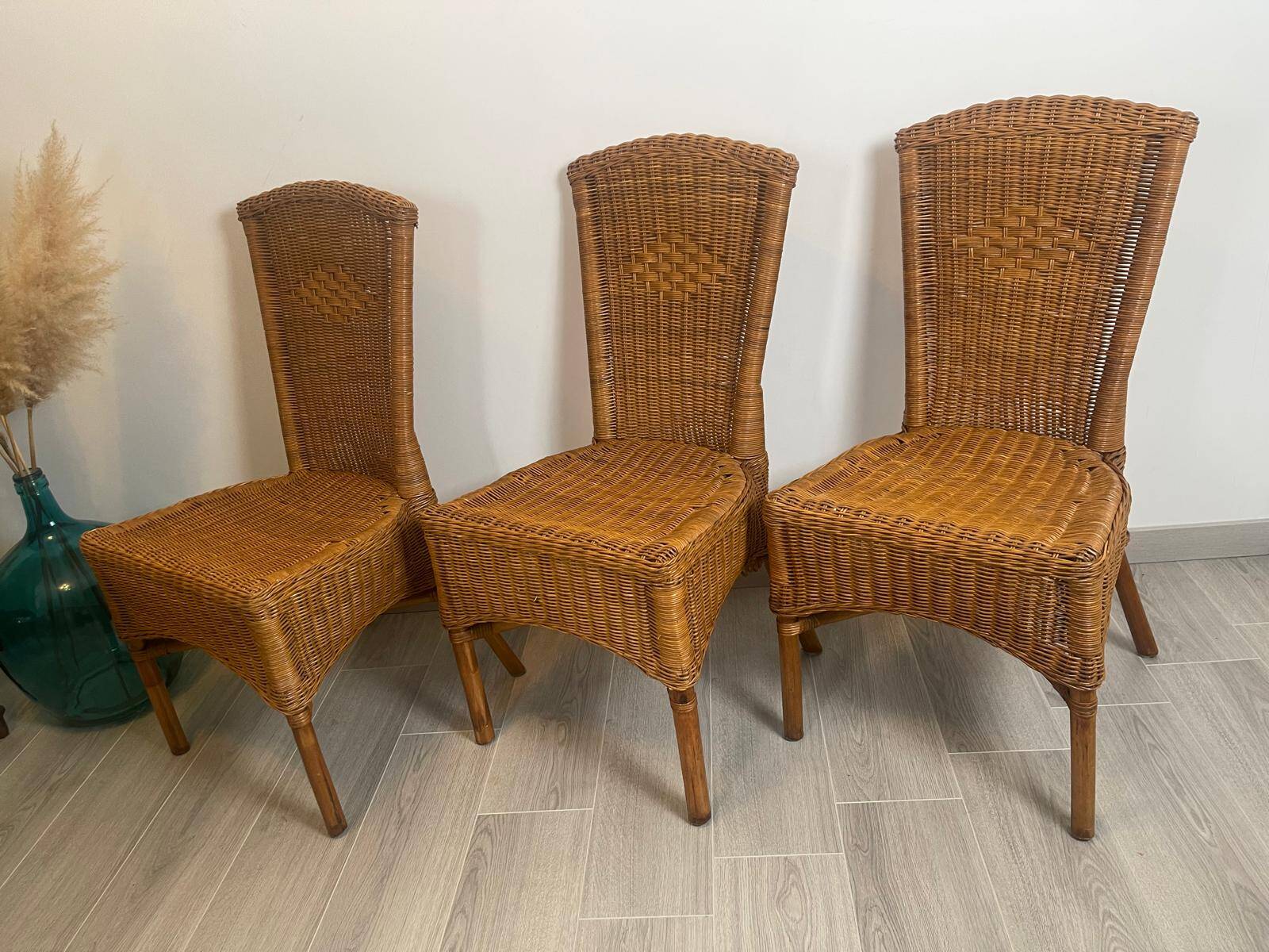 Vintage Rattan Lounge Chair (3 available)