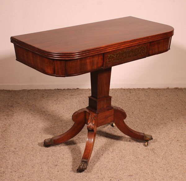 Console Ou Table à Jeux En Acajou d'époque Regency