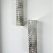 Pair of Lucite tube wall sconces by Geru Leuchten, frosted effect, Germany 1970s