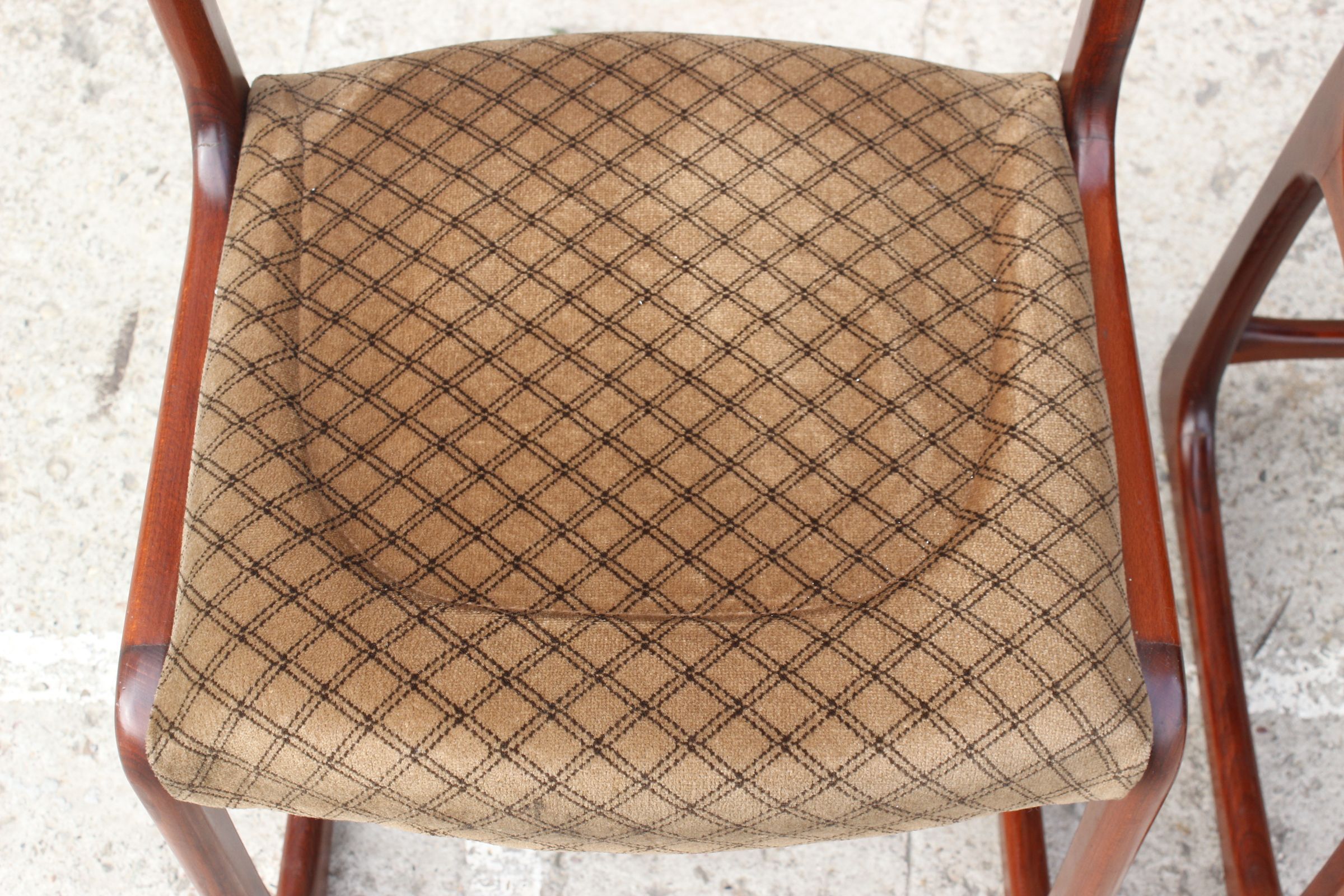 Pair of sleigh chairs by baumann, france circa 1960