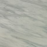 Italian dining table with white marble top and chrome cylindrical base