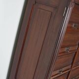 Antique Mahogany Filing Cabinet with Roll Down Tambour Doors, USA circa 1920