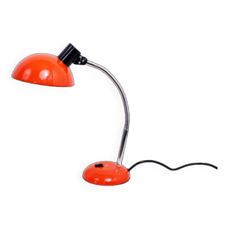 Lampe de bureau SARLAM en métal orange 1970