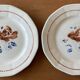 6 antique flat plates in Sarreguemines earthenware.
