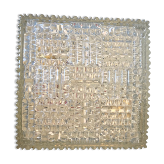 Square ceiling light in chisled glass