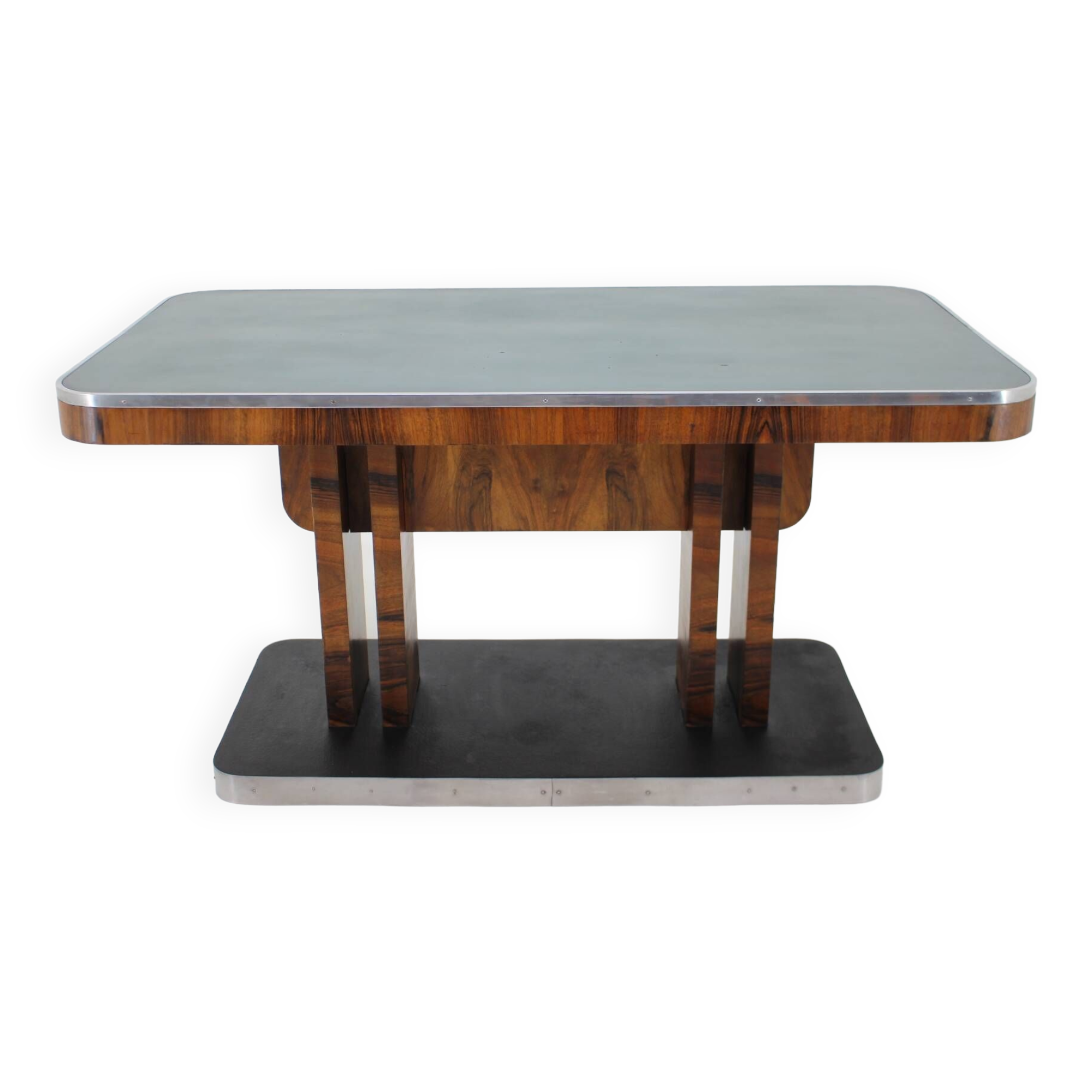 1930s Art Deco Dining Table in Walnut, Czechoslovakia