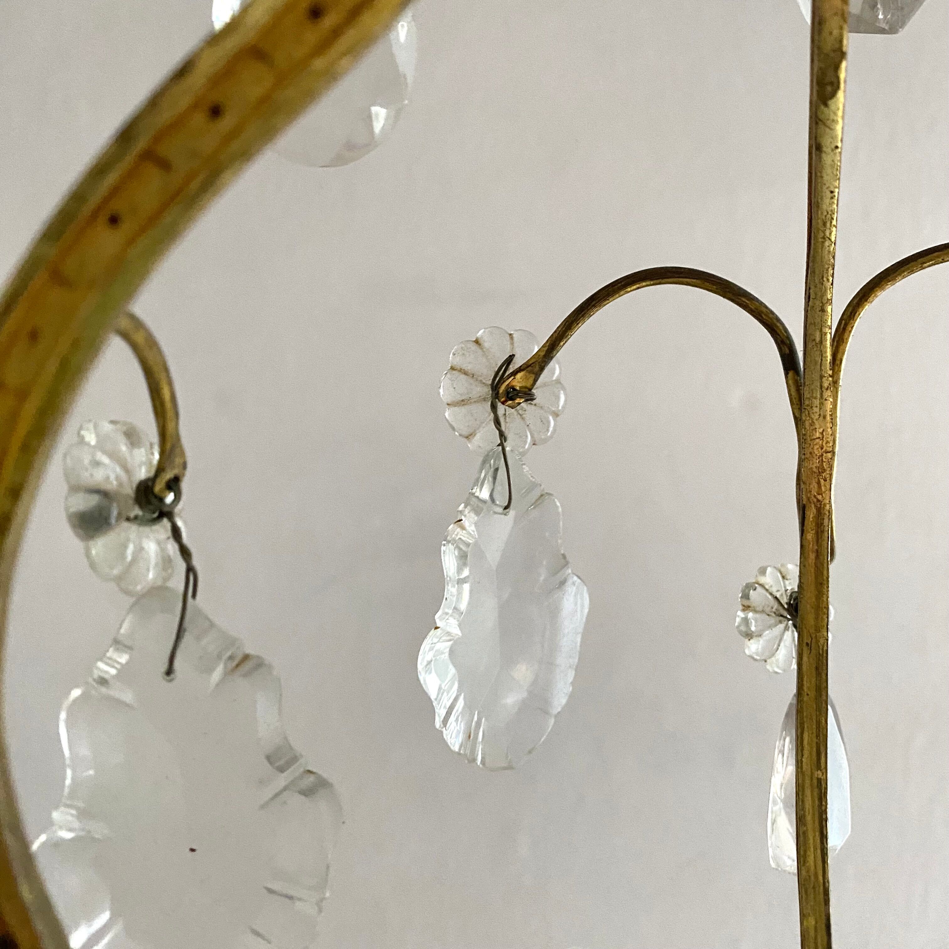 Lustre ancien pampilles en verre de murano