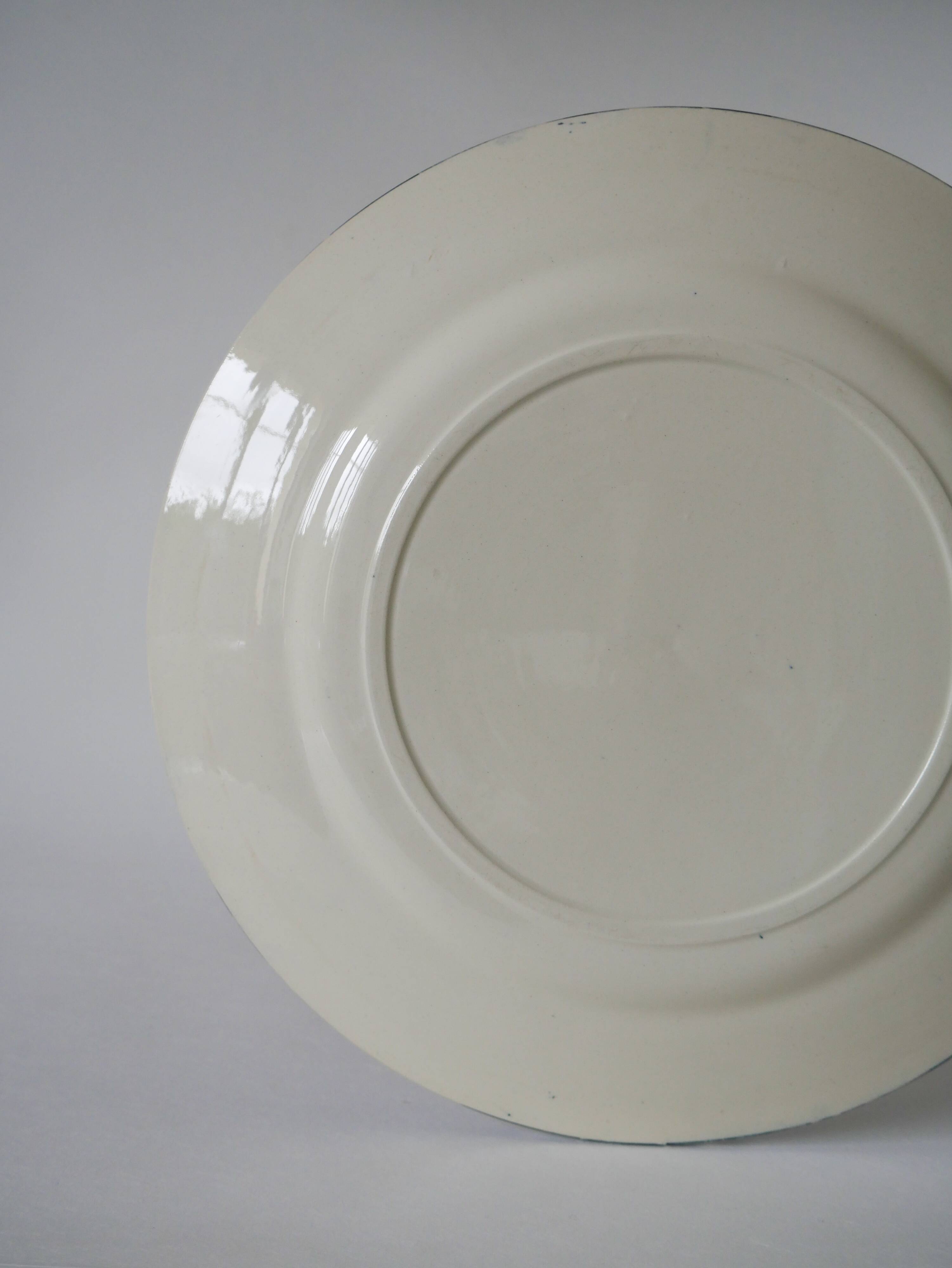 Large round dish in terre de fer salins model françois 1st 19th century