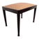 Vintage wooden ottoman from the 1940s with a silk top and studded trim.