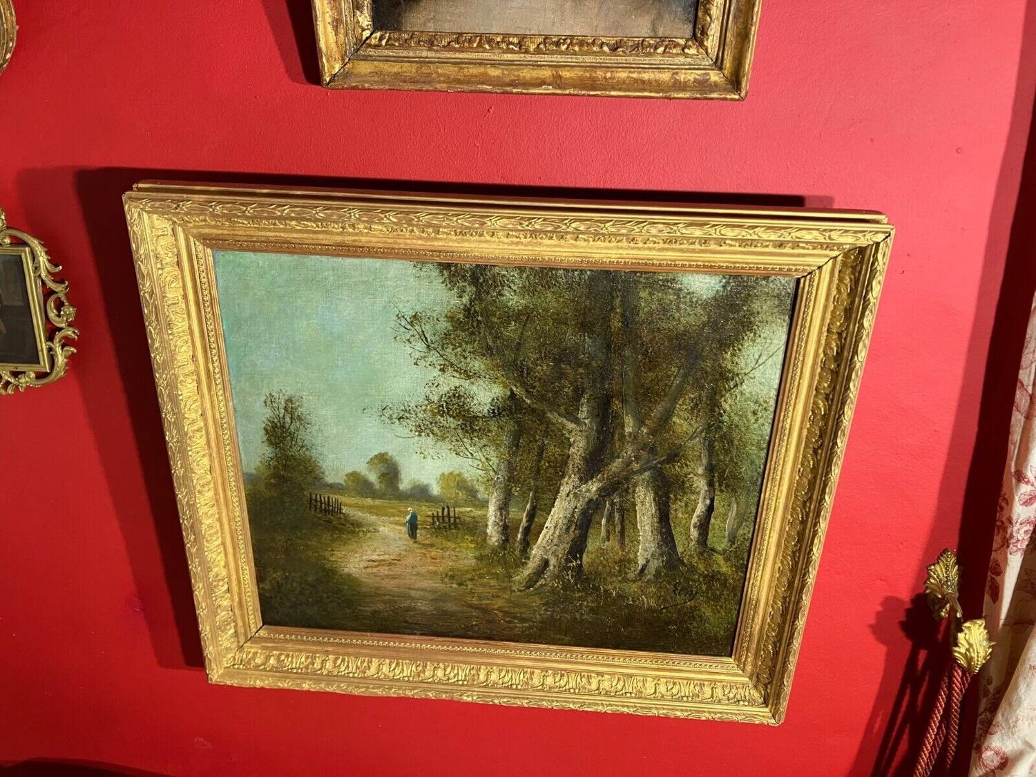 Barbizon School signed, 19th century oil on canvas representing a landscape