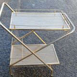 Vintage folding serving table on wheels