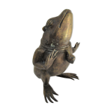 Vintage patinated brass sculptural frog 50-60s