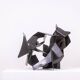 Jean Campa. Sculpture in cut patinated iron. 1980s.