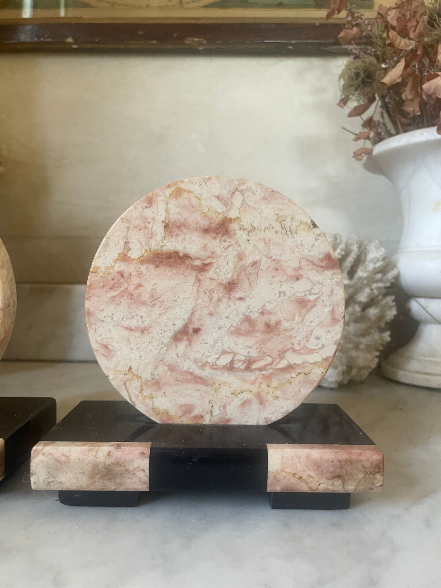 Pair of Art Deco marble and onyx bookends