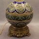 Paire de vases Longwy montés en lampe avec monture en bronze doré, fin XIXe