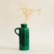 Soliflore vase in iridescent green ceramic West Germany